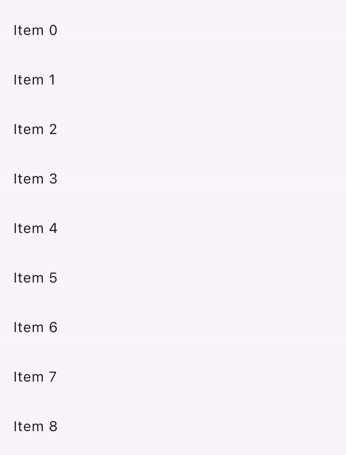 A GIF of a list of Dismissible widgets that each contain a ListTile. Swiping across the ListTile reveals a green background and makes the tile disappear.