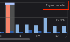 Text describing the current flutter rendering engine Flutter rendering engine text