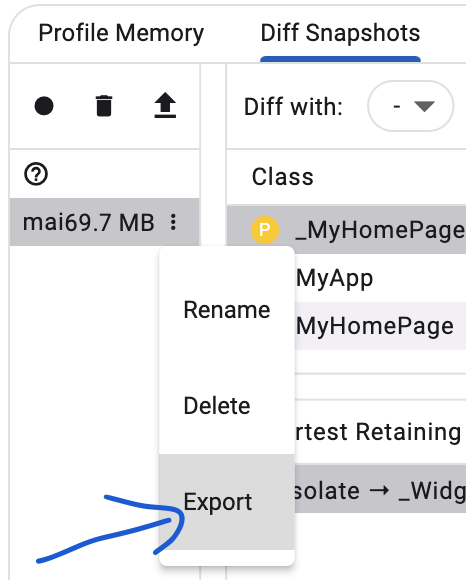 Export snapshot Export snapshot