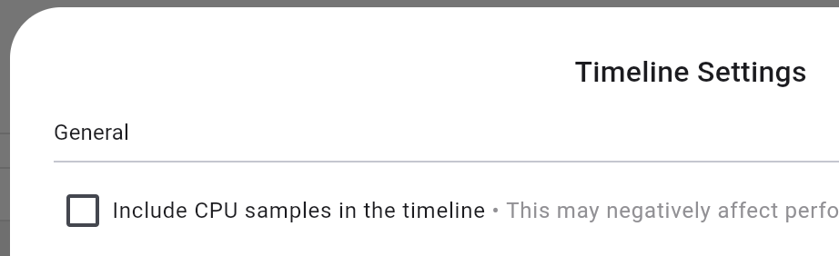 Timeline settings Timeline settings