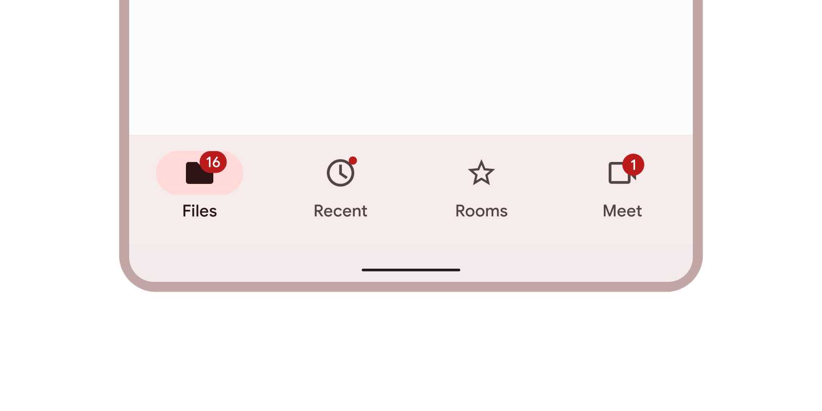 Rendered example of the Badge Material widget.